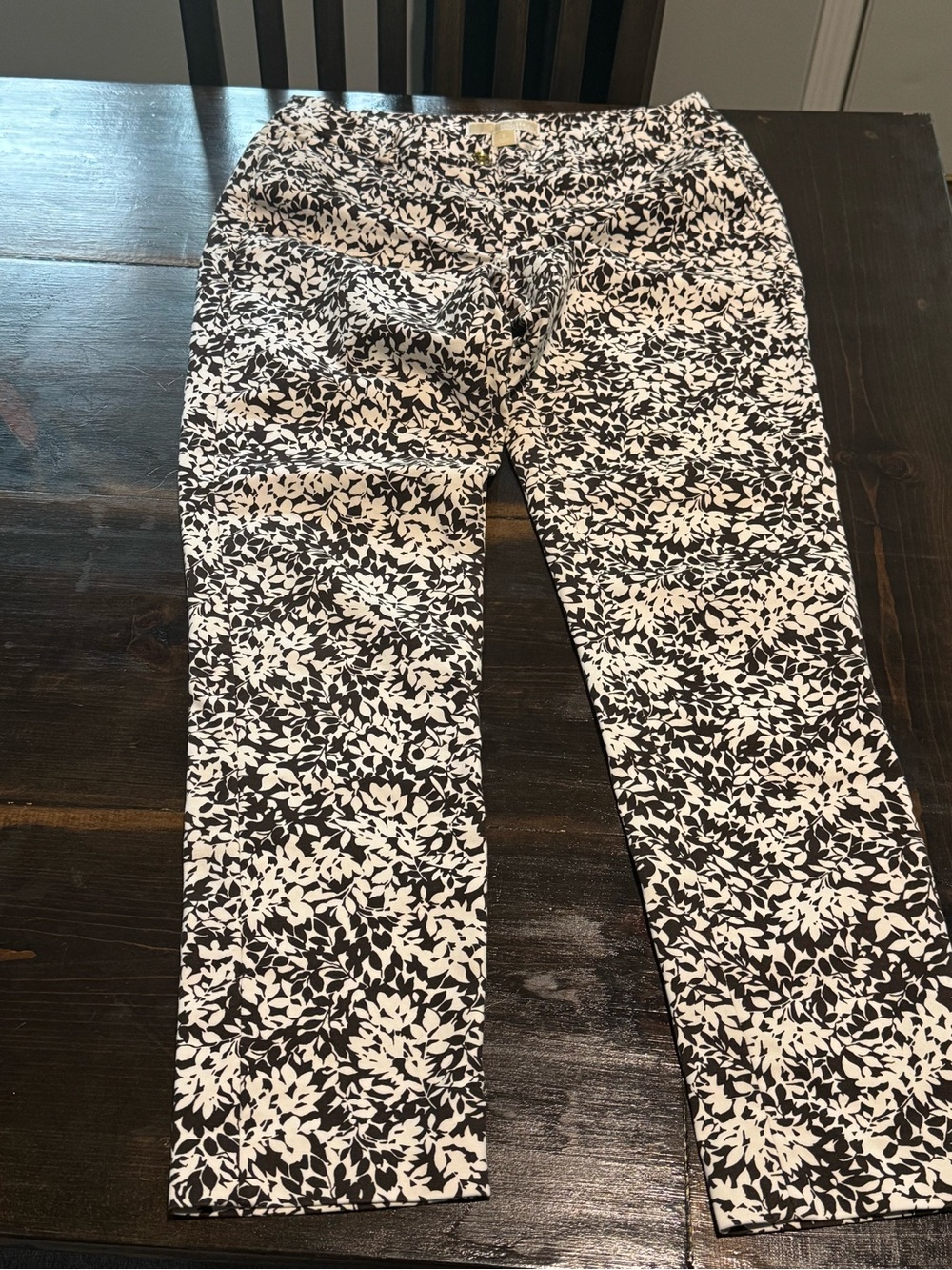 Michael Kors Brown and White Floral Print Pants